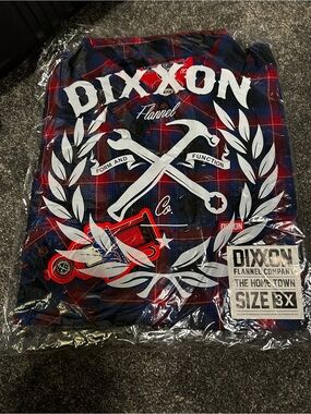 DIXXON Red & Blue Plaid Flannel Button-Down Shirt